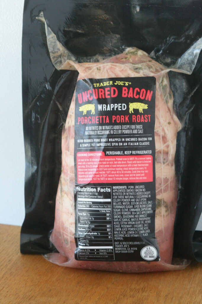 Trader Joe's Uncured Bacon Wrapped Porchetta Pork Roast