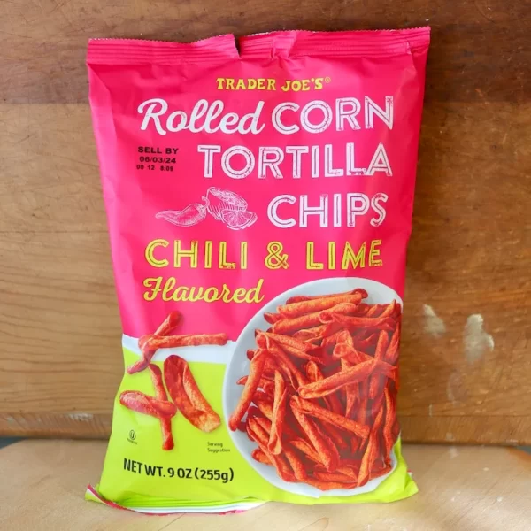 trader joe's 15th annual customer choice awards winner Chili & Lime Flavored Rolled Corn Tortilla Chips（チリ&ライム フレーバー ロールド コーン トルティーヤ チップス）